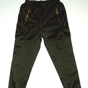 Zip Cargo Jogger Pants - Black